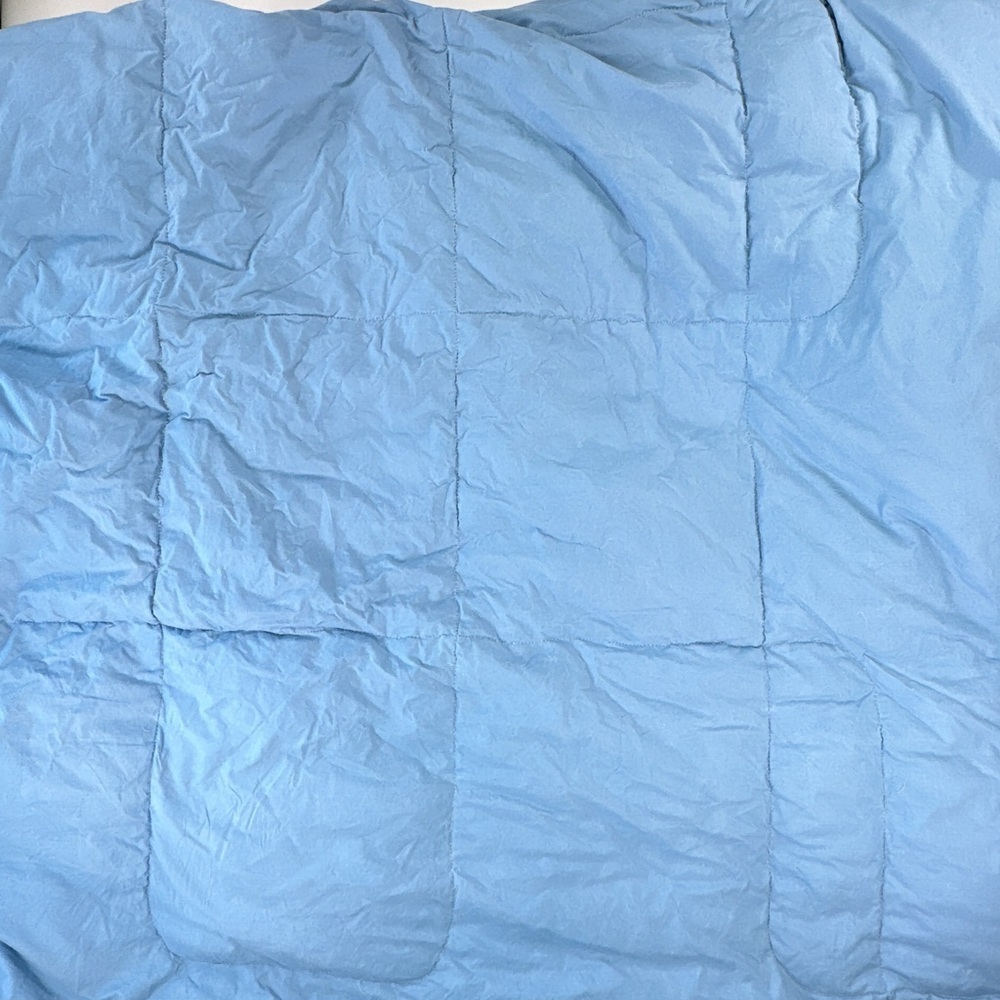 Pillowtex Goose Down Comforter Box Quilt Cotton Dusty Blue Queen - Picture 5 of 11